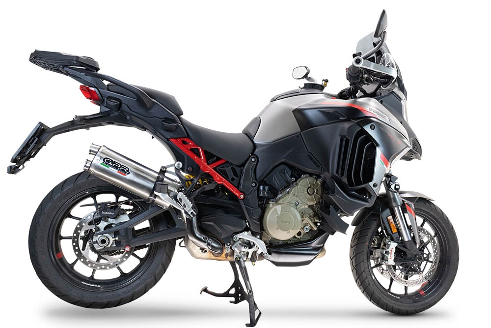 Exhaust compatible with Ducati Multistrada V4 S 2022-2024, Dual Inox, Slip-on exhaust including removable db killer and link pipe, EPA-compliant 