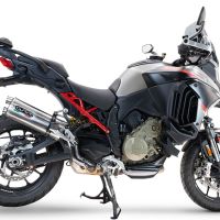 Exhaust compatible with Ducati Multistrada V4 S 2022-2024, Dual Inox, Slip-on exhaust including removable db killer and link pipe, EPA-compliant 