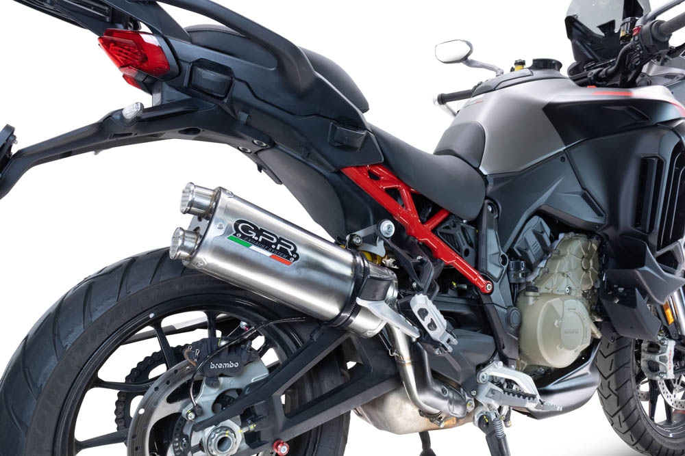Exhaust compatible with Ducati Multistrada V4 S 2022-2024, Dual Inox, Slip-on exhaust including removable db killer and link pipe, EPA-compliant 