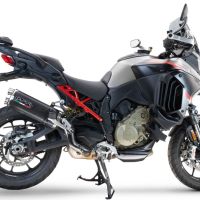 Exhaust compatible with Ducati Multistrada V4 Grand Tour 2024-2025, Dual Poppy, Slip-on exhaust including removable db killer and link pipe, EPA-compliant 