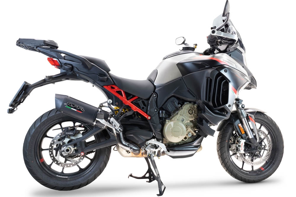 Exhaust compatible with Ducati Multistrada V4 Rally 2023-2024, Furore Evo4 Nero, Slip-on exhaust including removable db killer and link pipe, EPA-compliant 