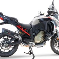 Exhaust compatible with Ducati Multistrada V4 Rally 2023-2024, Furore Evo4 Nero, Slip-on exhaust including removable db killer and link pipe, EPA-compliant 