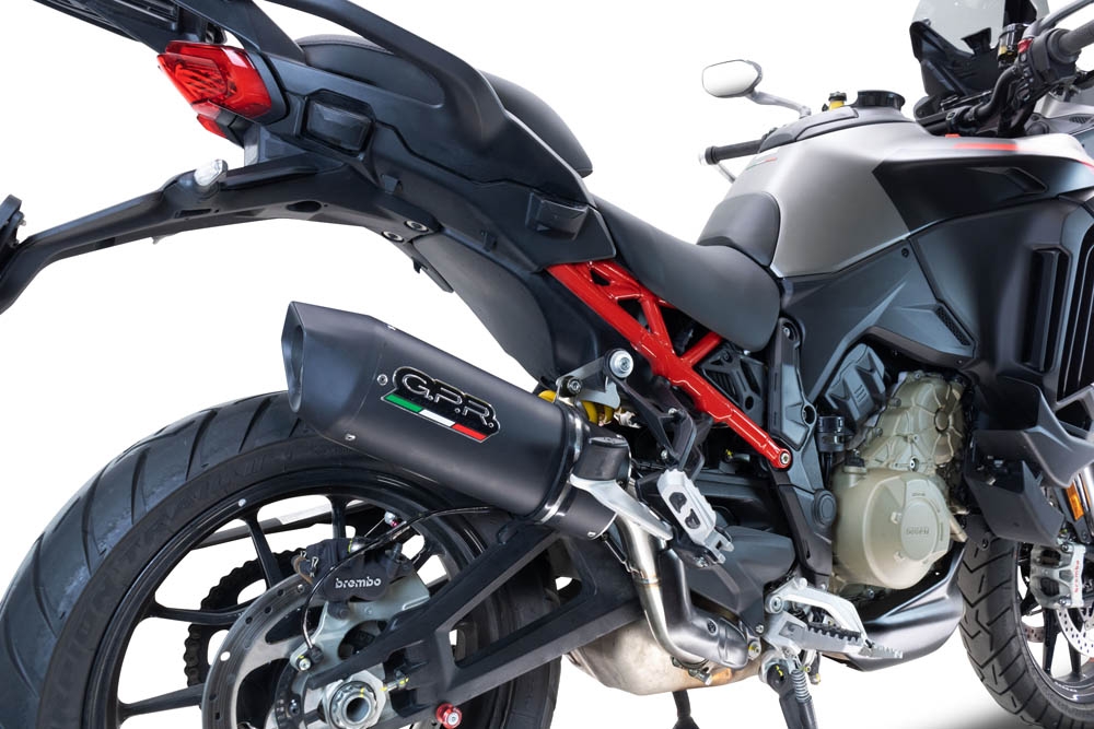 Exhaust compatible with Ducati Multistrada V4 Rally 2023-2024, Furore Evo4 Nero, Slip-on exhaust including removable db killer and link pipe, EPA-compliant 