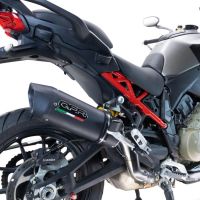 Exhaust compatible with Ducati Multistrada V4 Rally 2023-2024, Furore Evo4 Nero, Slip-on exhaust including removable db killer and link pipe, EPA-compliant 