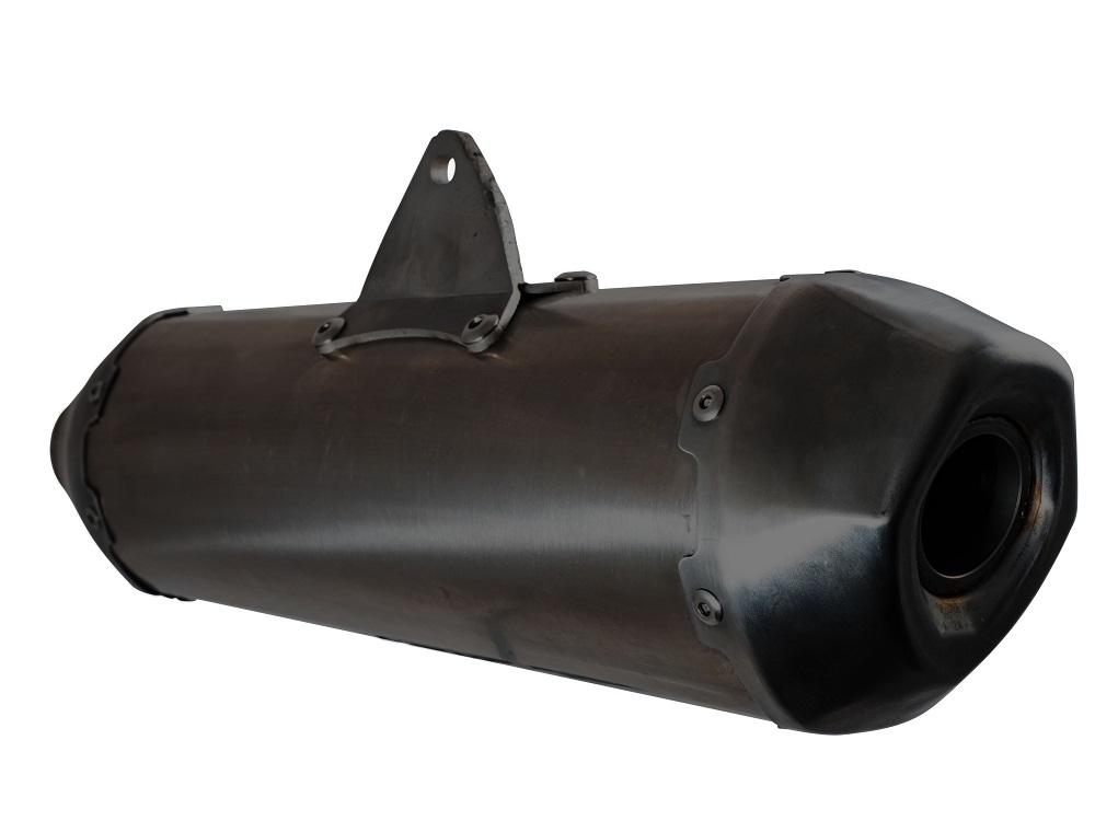 Exhaust compatible with Zontes M 125 2022-2024, Pentaroad Black, Full system exhaust, including removable db killer 