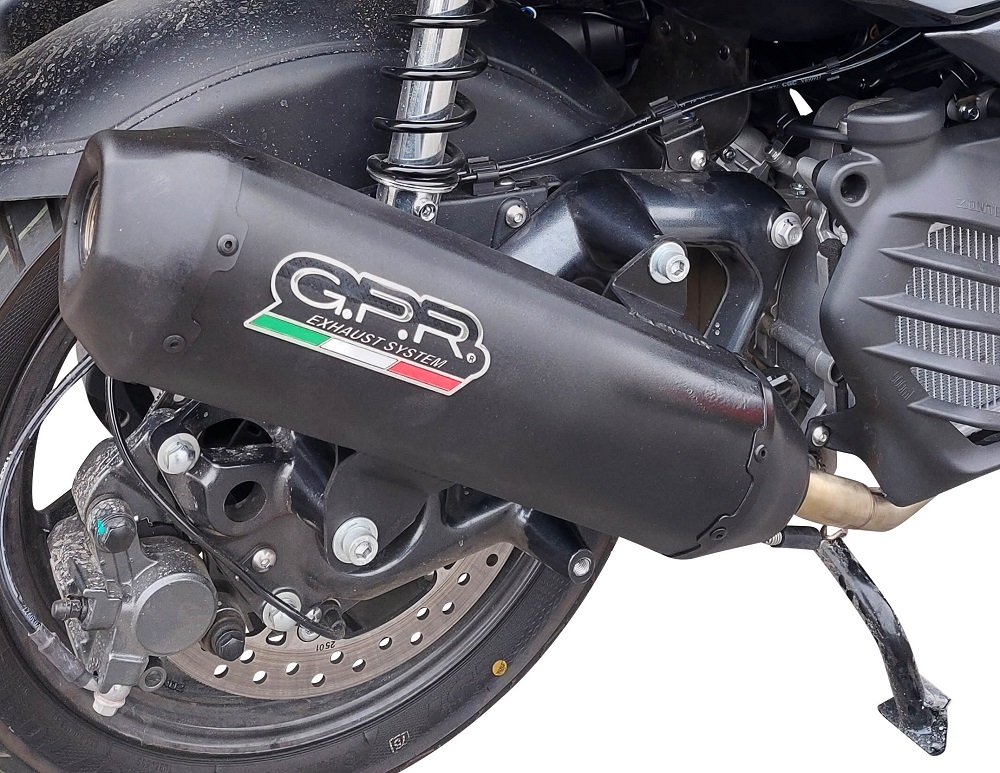 Exhaust compatible with Bmw C400X / C400GT 2019-2020, Pentaroad Black, Slip-on exhaust including link pipe and removable db killer 