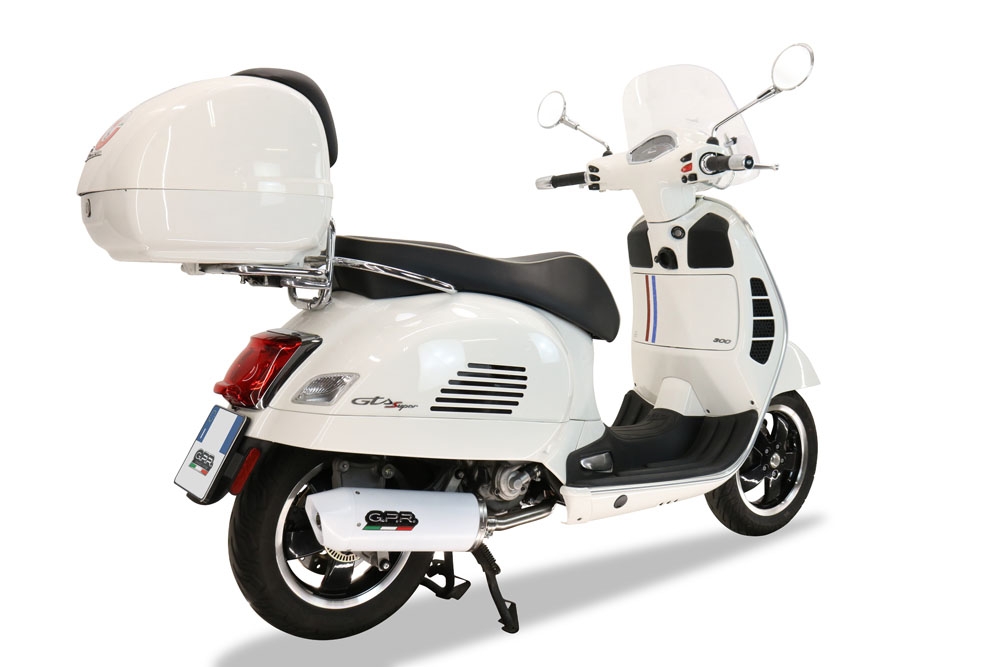 Exhaust compatible with Piaggio Vespa Gt - Gtv 250 I.E. 2007-2009, Albus Ceramic, Full system exhaust, including removable db killer 