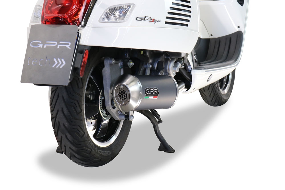 Exhaust compatible with Piaggio Vespa Gts 250 I.E. 2005-2015, Evo4 Road, Full system exhaust, including removable db killer 