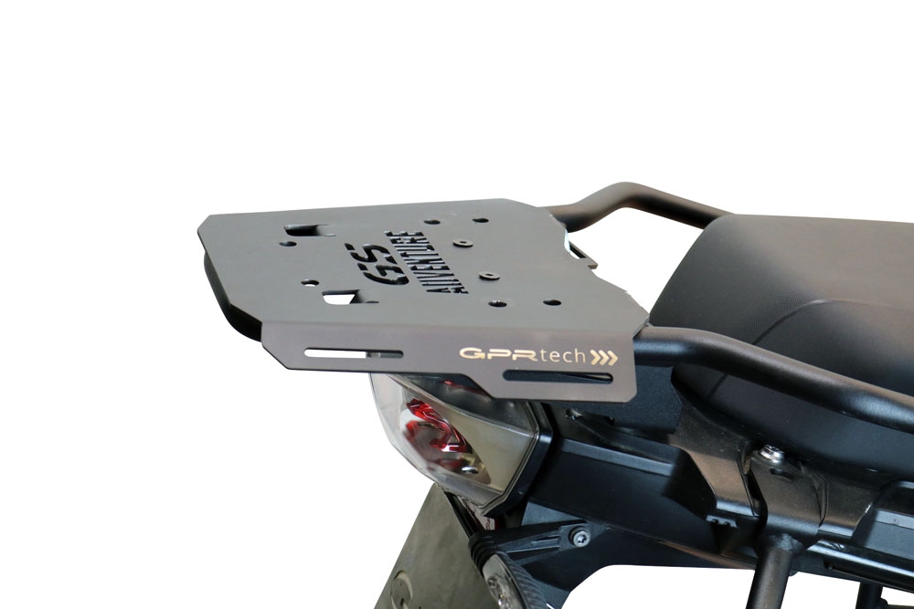 GPR TECH compatible with  Bmw R 1250 Gs Adventure 2021/2024 e5 GPR TECH Specific fitting plate Top Case ALPITECH 35 LT compatible with original luggage rack,stainless steel made with 4 anchor points