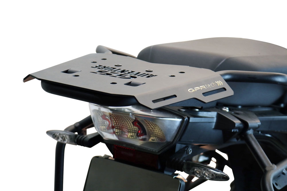 GPR TECH compatible with  Bmw R 1250 Gs Adventure 2021/2024 e5 GPR TECH Specific fitting plate Top Case ALPITECH 35 LT compatible with original luggage rack,stainless steel made with 4 anchor points