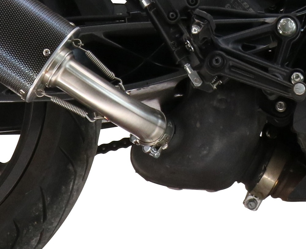 Exhaust compatible with Ktm RC 390 2022-2024, Furore Evo4 Nero, Slip-on exhaust including removable db killer and link pipe, EPA-compliant 
