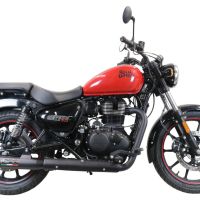 Exhaust compatible with Royal Enfield Meteor 350 2021-2023, Deeptone Nero, Slip-on exhaust including link pipe and removable db killer 