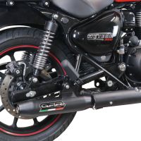 Exhaust compatible with Royal Enfield Meteor 350 2021-2023, Deeptone Nero, Slip-on exhaust including link pipe and removable db killer 