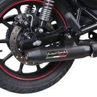 Exhaust compatible with Royal Enfield Meteor 350 2021-2023, Deeptone Nero, Slip-on exhaust including link pipe and removable db killer 