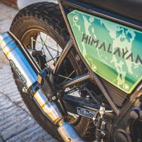 Exhaust compatible with Royal Enfield Himalayan 410 Diam.36mm 2017-2020, Deeptone Inox, Slip-on exhaust including link pipe and removable db killer 