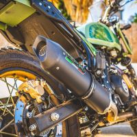Exhaust compatible with Royal Enfield Himalayan 410 2021-2024, Furore Nero, Slip-on exhaust including link pipe and removable db killer 