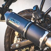 Exhaust compatible with Royal Enfield Himalayan 410 2021-2024, Furore Nero, Slip-on exhaust including link pipe and removable db killer 