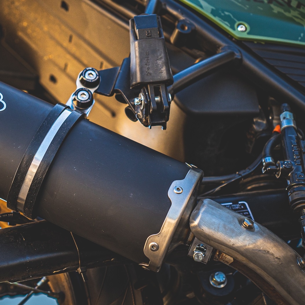 Exhaust compatible with Royal Enfield Himalayan 410 2021-2024, Furore Nero, Slip-on exhaust including link pipe and removable db killer 