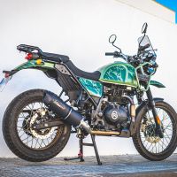 Exhaust compatible with Royal Enfield Himalayan 410 2021-2024, Furore Nero, Slip-on exhaust including link pipe 