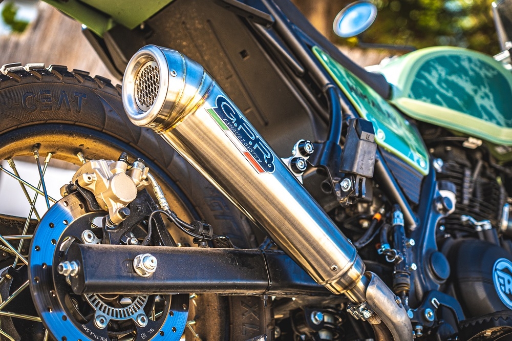 Exhaust compatible with Royal Enfield Himalayan 410 2021-2024, Powercone Evo, Slip-on exhaust including link pipe and removable db killer 