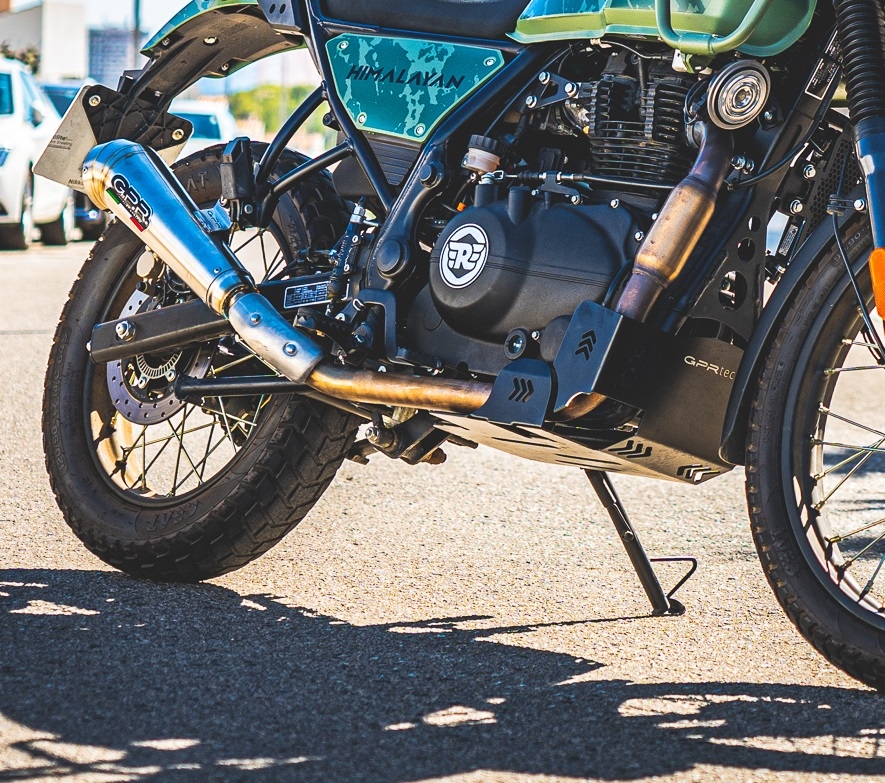 Exhaust compatible with Royal Enfield Himalayan 410 2021-2024, Powercone Evo, Slip-on exhaust including link pipe and removable db killer 