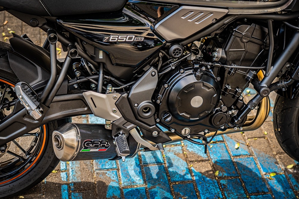 GPR exhaust compatible with Kawasaki Z 650 RS 2021-2023, Satinox Poppy , Homologated silencer for noise including full line,db killer and catalyst compliant for inspection 