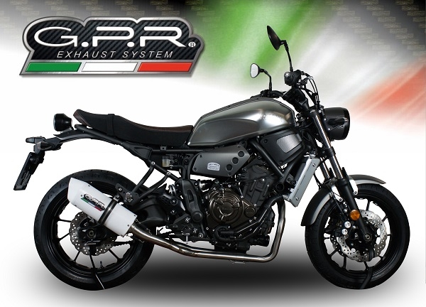 Exhaust compatible with Yamaha XSR700 2021-2024, Albus Ceramic, Full system exhaust, including removable db killer 