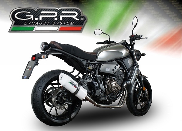Exhaust compatible with Yamaha XSR700 2021-2024, Albus Ceramic, Full system exhaust, including removable db killer 