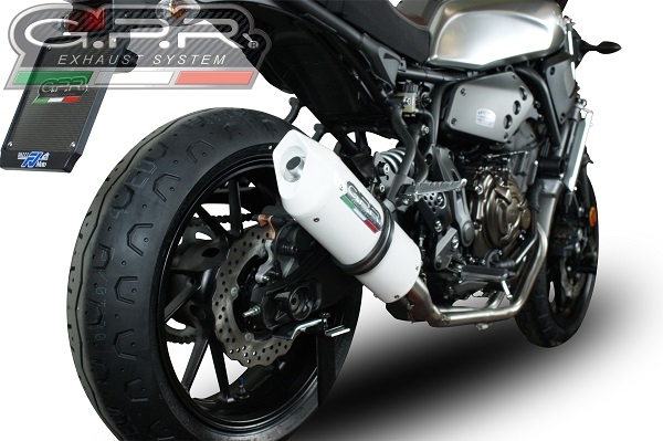 Exhaust compatible with Yamaha XSR700 2021-2024, Albus Ceramic, Full system exhaust, including removable db killer 
