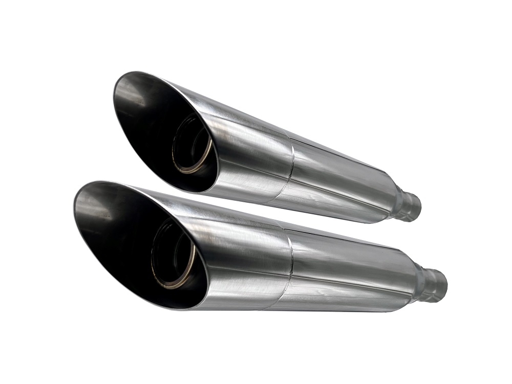 Exhaust compatible with Harley Davidson Sportster 1200 2010-2018, Slash Inox, Dual slip-on including removable db killers and link pipes, EPA-compliant 