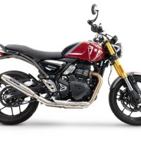 Exhaust compatible with Triumph Speed 400 2023-2025, Deeptone Inox, Slip-on exhaust including removable db killer and link pipe, EPA-compliant 