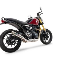 Exhaust compatible with Triumph Speed 400 2023-2025, Deeptone Inox, Slip-on exhaust including removable db killer and link pipe, EPA-compliant 