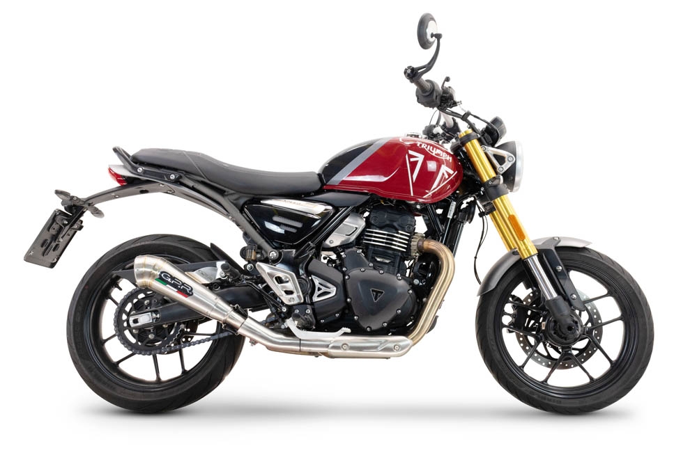 Exhaust compatible with Triumph Speed 400 2023-2025, Powercone Evo, Slip-on exhaust including removable db killer and link pipe, EPA-compliant 