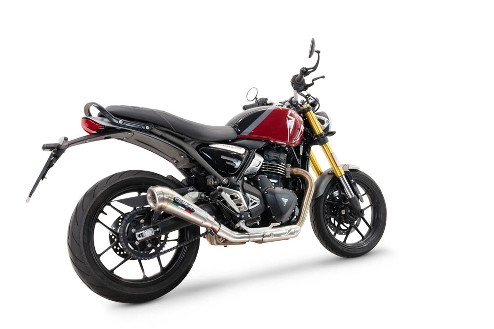 Exhaust compatible with Triumph Speed 400 2023-2025, Powercone Evo, Slip-on exhaust including removable db killer and link pipe, EPA-compliant 