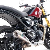 Exhaust compatible with Triumph Speed 400 2023-2025, Powercone Evo, Slip-on exhaust including removable db killer and link pipe, EPA-compliant 