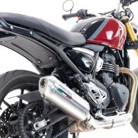 Exhaust compatible with Triumph Speed 400 2023-2025, Satinox , Slip-on exhaust including removable db killer and link pipe, EPA-compliant 