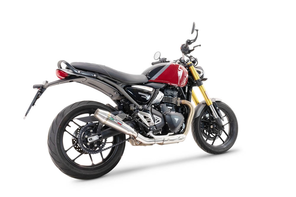 Exhaust compatible with Triumph Speed 400 2023-2025, Ultracone, Slip-on exhaust including removable db killer and link pipe, EPA-compliant 