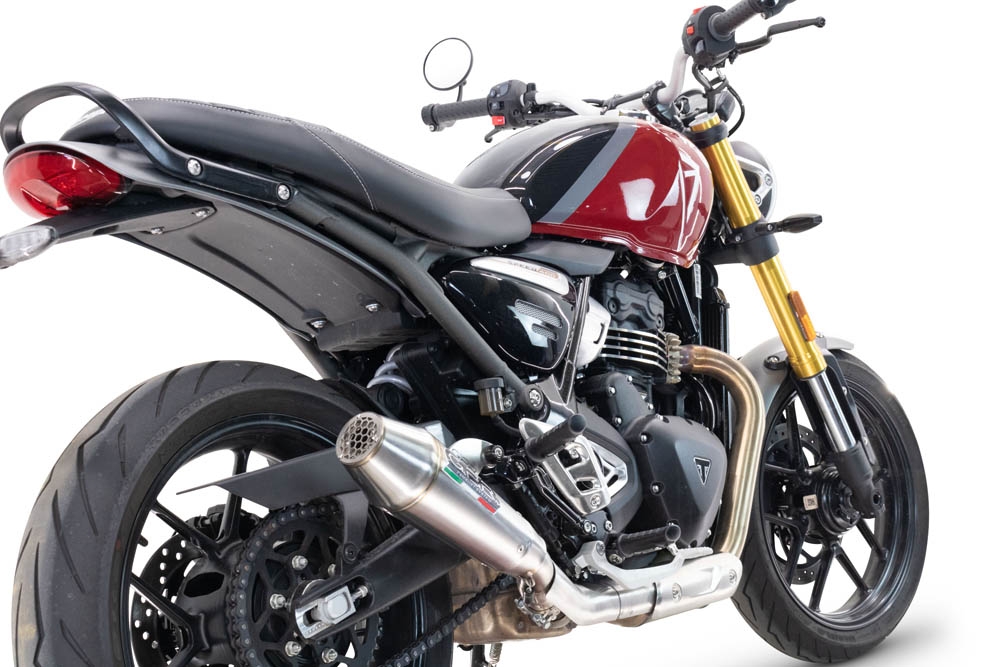 Exhaust compatible with Triumph Speed 400 2023-2025, Ultracone, Slip-on exhaust including removable db killer and link pipe, EPA-compliant 