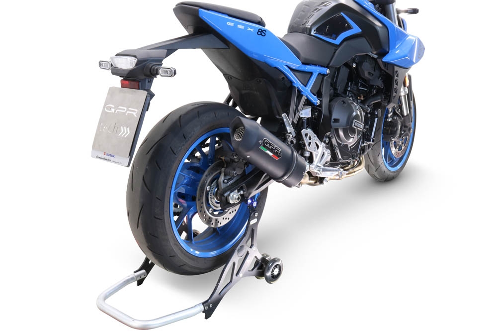 GPR exhaust compatible with Suzuki Gsx-8S 2022-2024, Furore Evo4 Nero, Homologated legal full system exhaust, including removable db killer and catalyst 