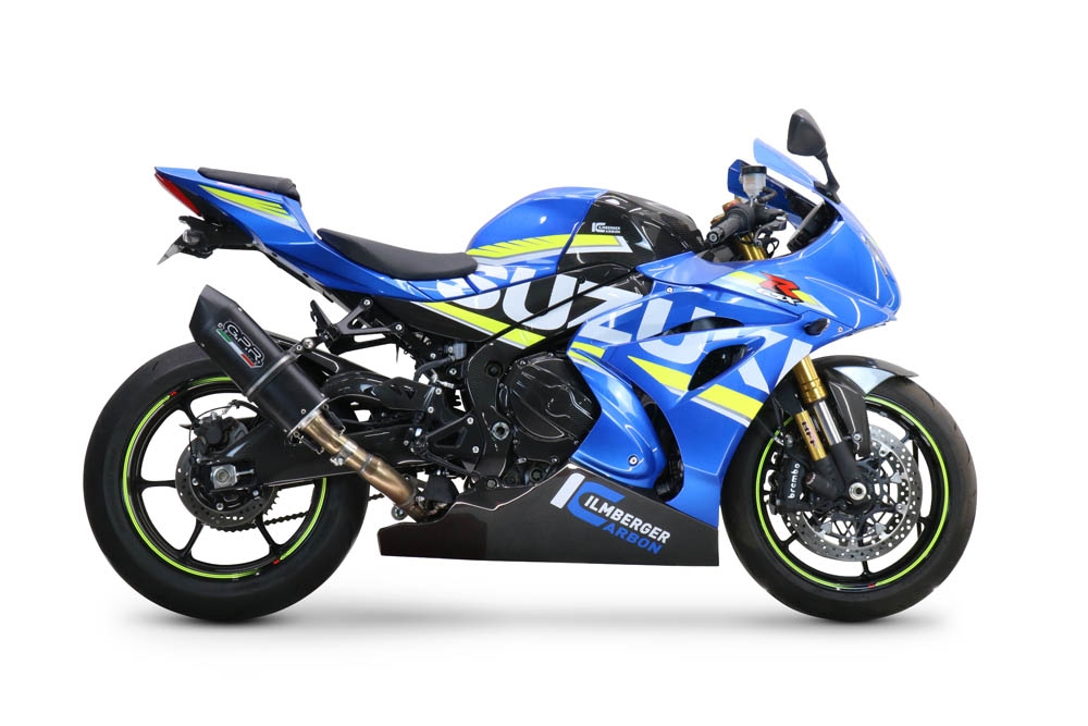 Exhaust compatible with Suzuki GSX-R1000 R 2021-2025, Furore Nero, Slip-on exhaust including link pipe 