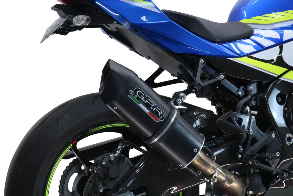 Exhaust compatible with Suzuki GSX-R1000 R 2021-2025, Furore Nero, Slip-on exhaust including link pipe 