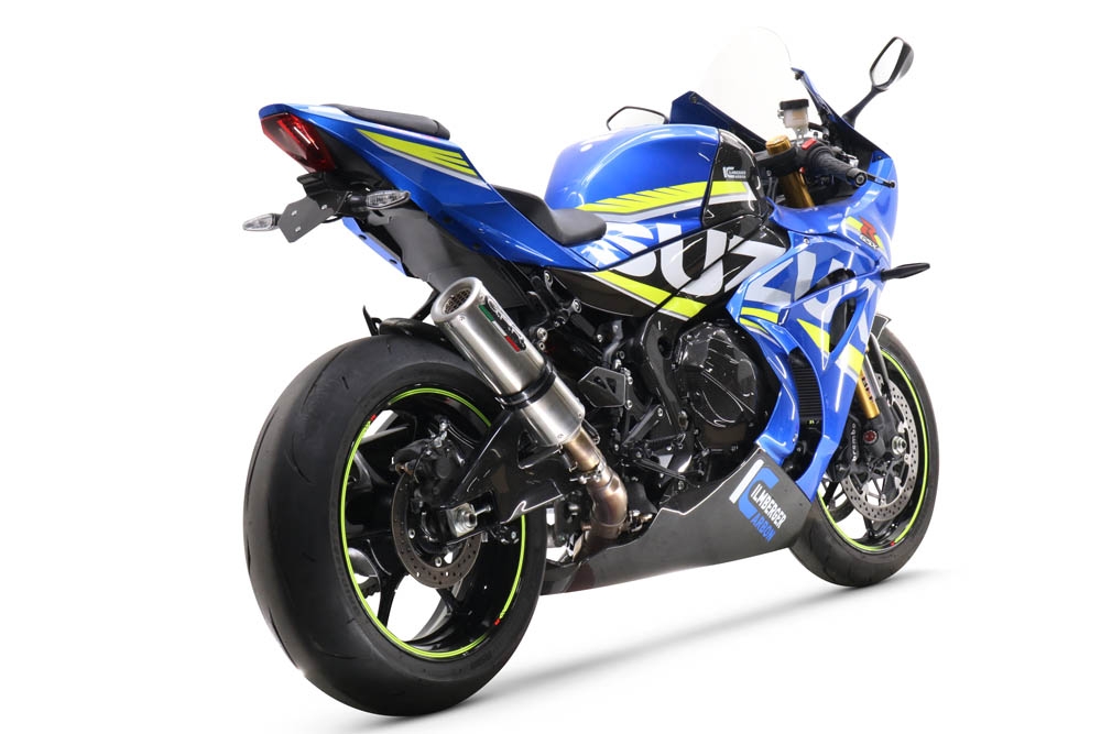 Exhaust compatible with Suzuki GSX-R1000 R 2021-2025, M3 Titanium Natural, Slip-on exhaust including removable db killer and link pipe, EPA-compliant 