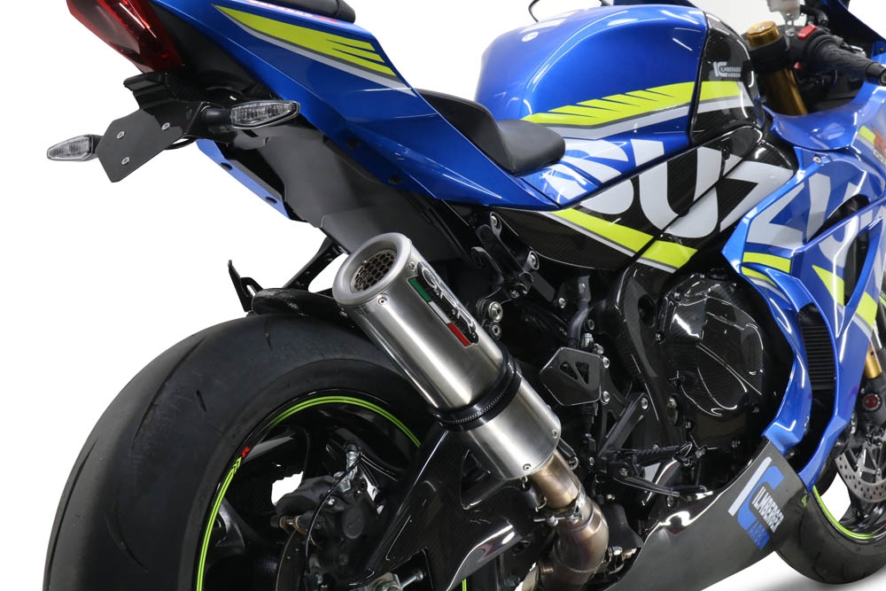 Exhaust compatible with Suzuki GSX-R1000 R 2021-2025, M3 Titanium Natural, Slip-on exhaust including removable db killer and link pipe, EPA-compliant 