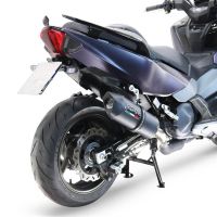 Exhaust compatible with Sym Maxsym TL 508 2021-2024, Furore Evo4 Nero, Slip-on exhaust including removable db killer and link pipe, EPA-compliant 