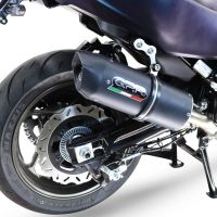 Exhaust compatible with Sym Maxsym TL 508 2021-2024, Furore Evo4 Nero, Slip-on exhaust including removable db killer and link pipe, EPA-compliant 