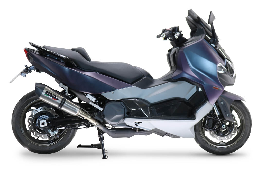 GPR exhaust compatible with  Sym Maxsym TL 508 2021-2024, New Grand Prix Evo Titanium, Slip-on exhaust including removable db killer and link pipe, EPA-compliant 
