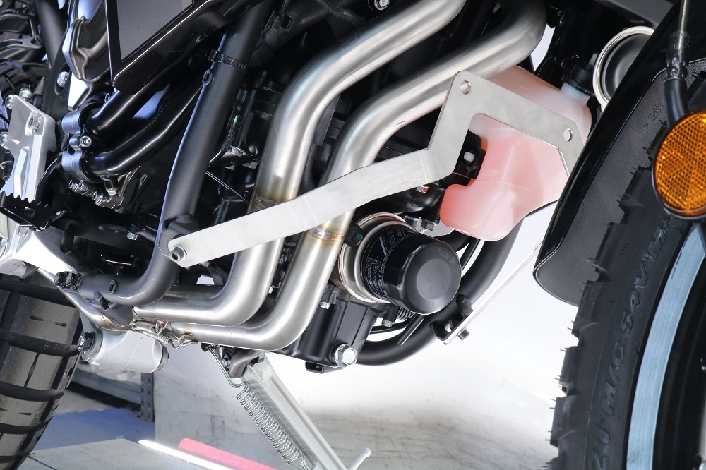 Exhaust compatible with Yamaha Tenere 700 2021-2024, Decatalizzatore + Paracoppa Titanio, Decat pipe more titanium skid plate 