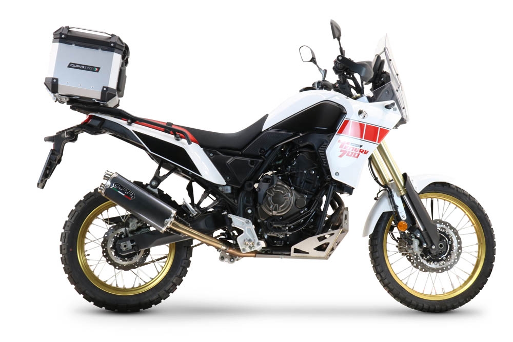 Top case GPR TECH compatible with  Yamaha Tenere 700 2019/2020 e4 GPR TECH Top case in aluminum, silver color, including roof rack and specific plate Capacity 55 LT.