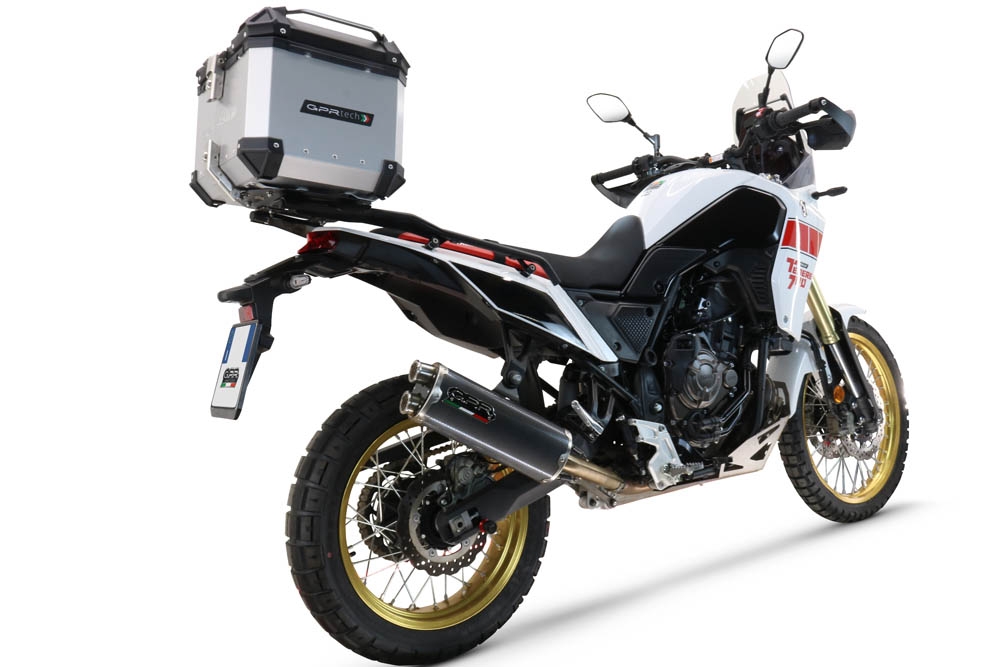 Top case GPR TECH compatible with  Yamaha Tenere 700 2019/2020 e4 GPR TECH Top case in aluminum, silver color, including roof rack and specific plate Capacity 55 LT.
