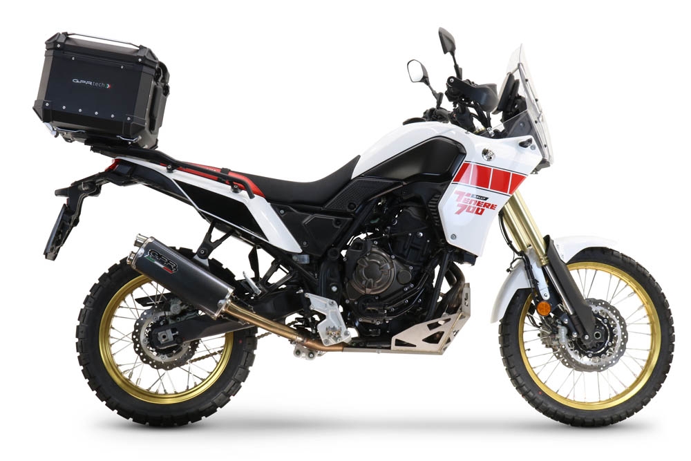 Top case GPR TECH compatible with  Yamaha Tenere 700 2021/2024 e5 GPR TECH Top case in aluminum, silver color, including roof rack and specific plate Capacity 55 LT.